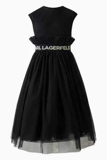 Logo Dress in Tulle