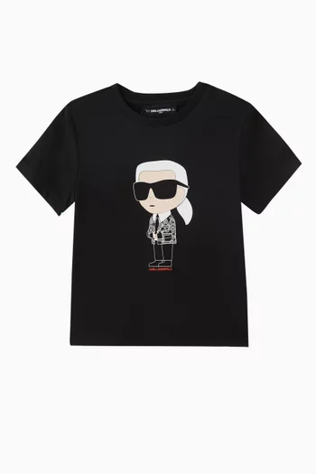 Karl-print T-shirt in Stretch Cotton