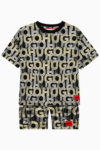 تي شيرت مزين بالكامل بطبعة جيرسيه