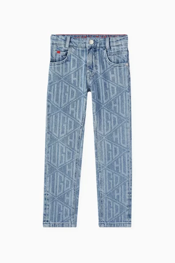 Stone-washed Logo Jeans