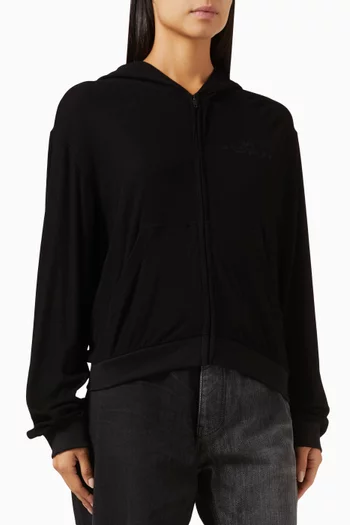 BB Garderobe Zip Hoodie in Velvet-crepe