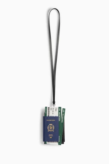 Passport Phone Holder in Textured Calfskin