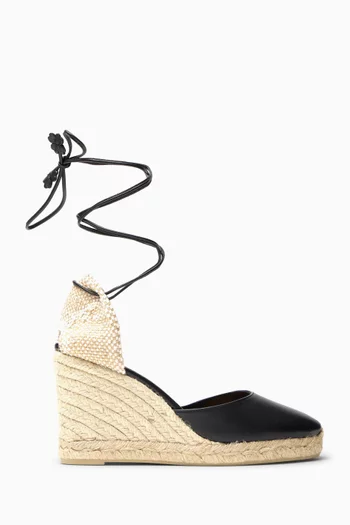 Chiara 80 Espadrille Wedges in Leather