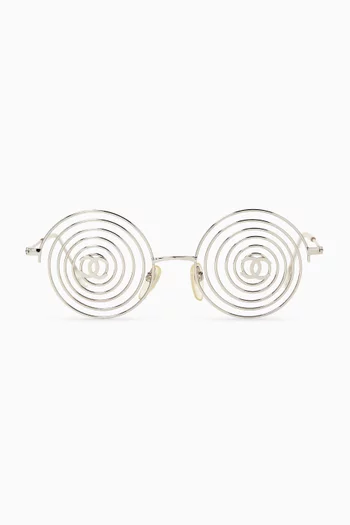 Unused Spiral Frames in Polished Steel