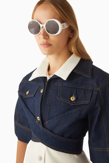 Unused Oversized Round Sunglasses in Acetate