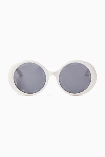 Unused Oversized Round Sunglasses in Acetate