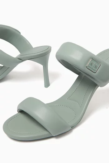 Small AX Logo Sandals in Faux Leather