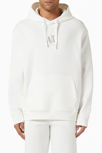 كنزة بغطاء رأس وشعار الماركة جيرسيه