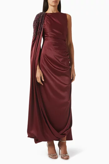 Saba Maxi Dress in Shimmer Crepe