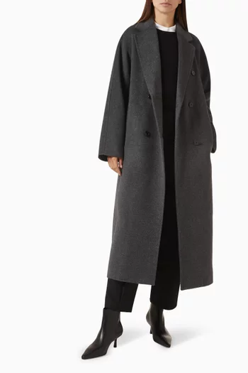 Relaxed-fit Double-breasted Coat in Wool-cashmere