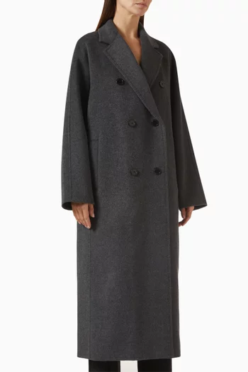 Relaxed-fit Double-breasted Coat in Wool-cashmere