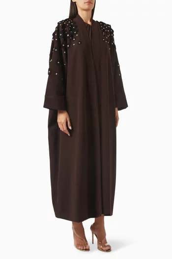 Floral Drizzle Abaya in Crepe