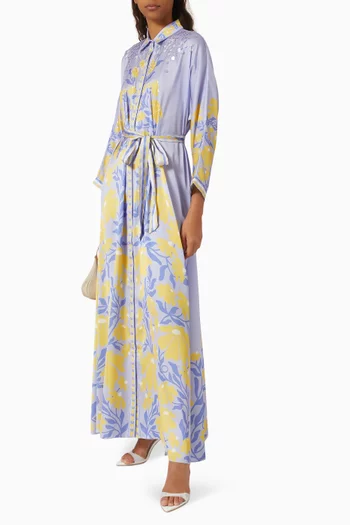 All-over Floral-print Maxi Dress in Satin