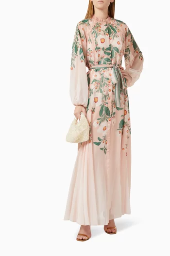 Skye Belted Maxi Dress in Chiffon