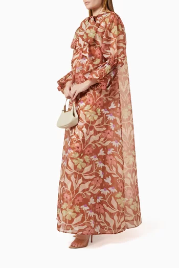 Noel Floral-print Maxi Dress in Organza