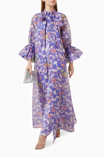 Noel Floral-print Maxi Dress in Organza