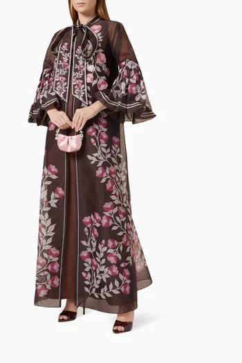 Amyra Floral-print Cape Set