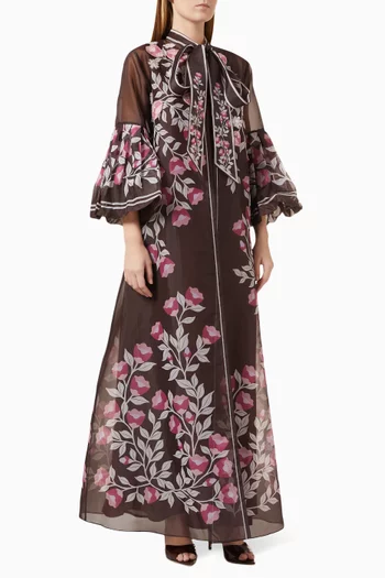 Amyra Floral-print Cape Set