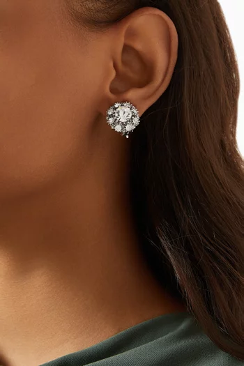 1980s Rediscovered Vintage Crystal Earrings in Rhodium