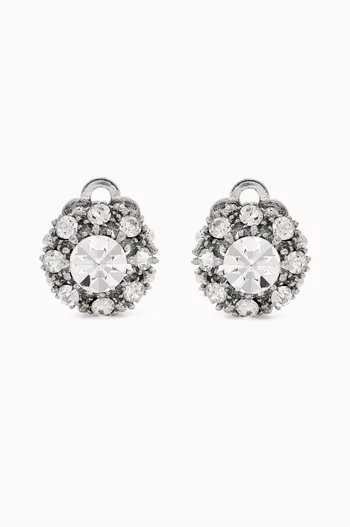 1980s Rediscovered Vintage Crystal Earrings in Rhodium