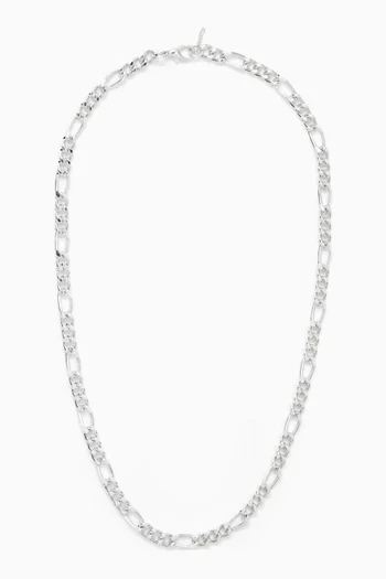 Vintage 1990s Figaro Necklace in Silver-plated Brass