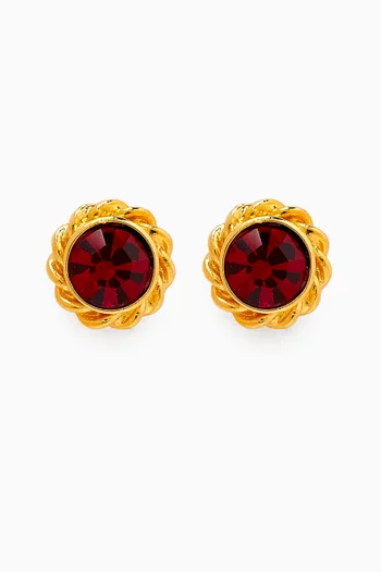 1980s Rediscovered Vintage Ruby Swarovski Earrings