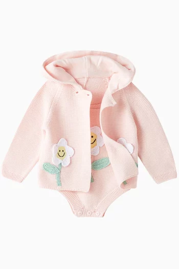 Floral Zip Cardigan in Knit