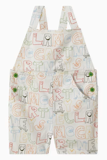 Printed Dungarees in Organic Cotton
