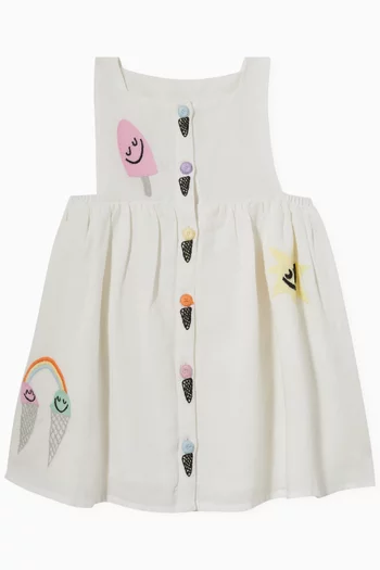 Ice Cream-print Dress in Organic Cotton