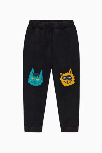 Cats Printed Sweatpants in Cotton