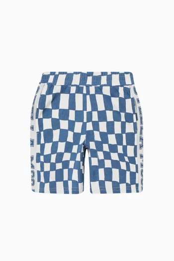 Checked Sweatshorts in Cotton