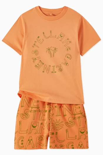 Allover Logo-print Shorts in Cotton