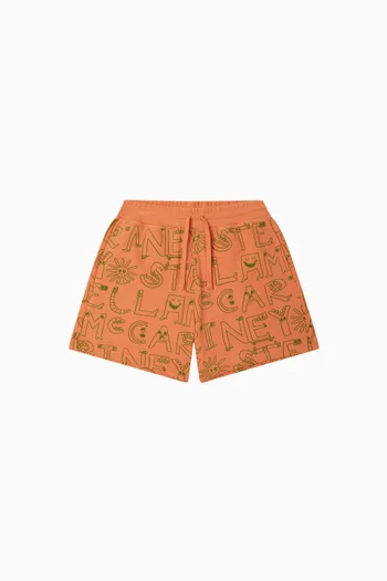 Allover Logo-print Shorts in Cotton