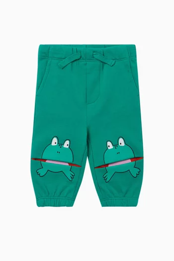 Baby Frog Printed Sweatpants in Cotton