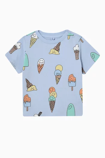 Ice Cream-print T-shirt in Cotton