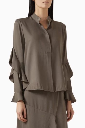 Long-sleeve Shirt in Viscose-blend