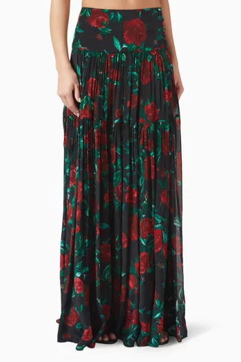 Ariana Slit Maxi Skirt in Viscose