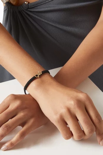 'Qalbi' Fabric Bracelet in 18kt Yellow Gold