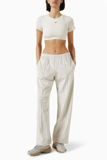 Sports Bra T-shirt in Ribbed Fabric
