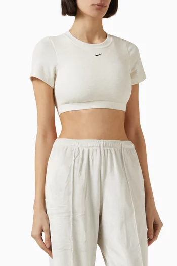 Sports Bra T-shirt in Ribbed Fabric