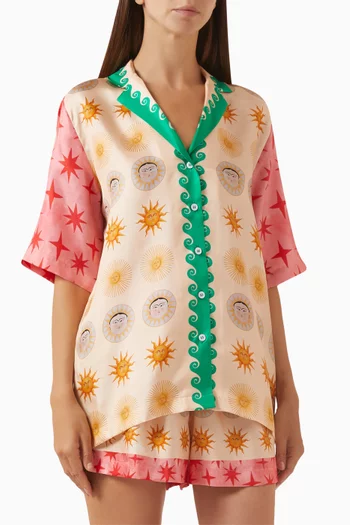 Cosmos Shirt in Silk-twill