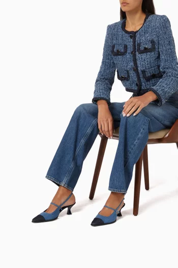 Cecile 50 Slingback Pumps in Denim