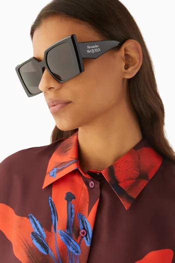 Oversized Square Sunglasses in Acetate