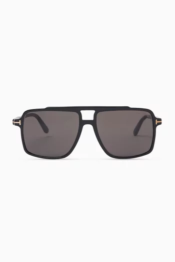 Oversized Aviator Sunglasses in Acetate