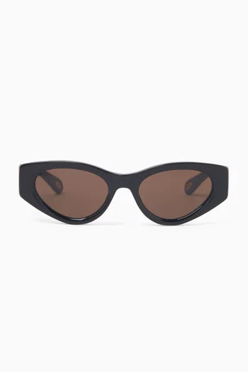 Oval Sunglasses in Recycled Acetate