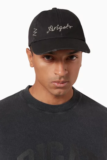 Seam Distressed Cap in Denim