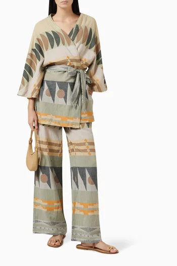 Zakar Printed Kimono in Cotton