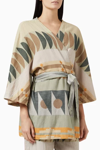 Zakar Printed Kimono in Cotton