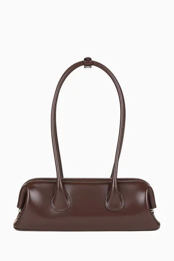 Mini Boat Wide Shoulder Bag in Leather