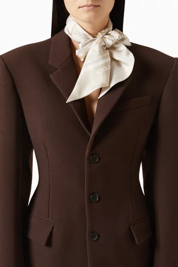 Tabby-print Skinny Scarf in Silk